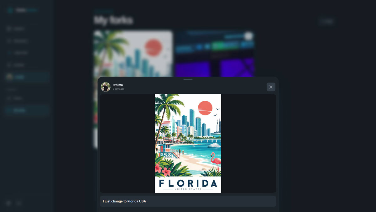 Ednim Explore showing a Fork created from an existing idea